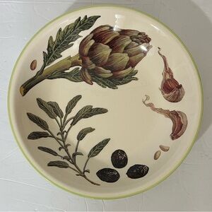Williams Sonoma Artichoke Individual Pasta Bowl Plate Retired Made in Portugal
